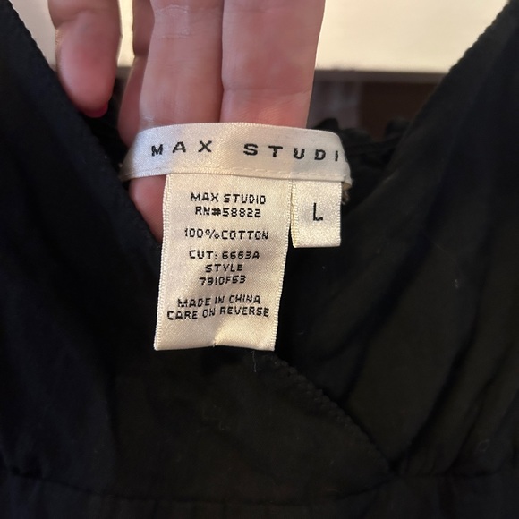 Maxi studio sun dress in size large black/white with tie sash - Picture 3 of 4